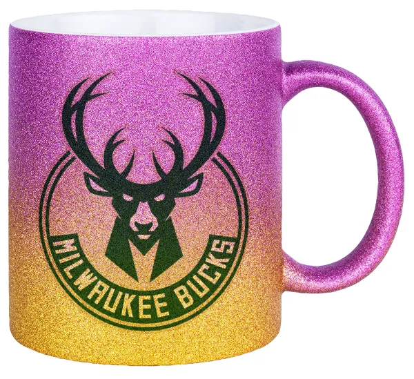 Milwaukee bucks — Κούπα Χρυσή/Ροζ Glitter, κεραμική, 330ml