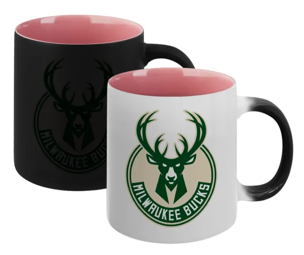 Milwaukee bucks — Magic mug with pink interior, ceramic, 330ml, changes colour with hot drinks