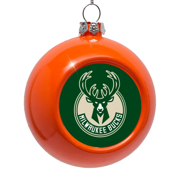 Milwaukee bucks — Στολίδι Χριστουγεννιάτικη μπάλα δένδρου Πορτοκαλί 8cm