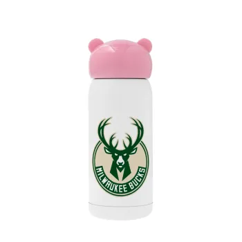 Milwaukee bucks, Pink stainless steel thermal flask, 320ml