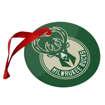 Milwaukee bucks, Christmas ornament glass 9cm