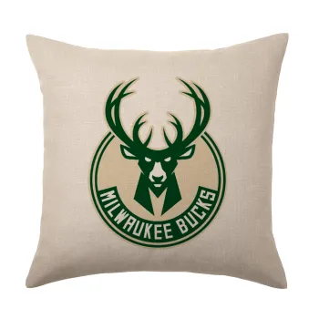 Milwaukee bucks, Μαξιλάρι καναπέ ΛΙΝΟ 40x40cm περιέχεται το  γέμισμα