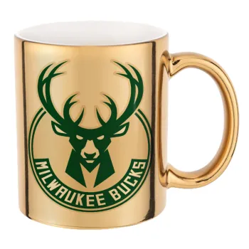 Milwaukee bucks, Κούπα κεραμική, χρυσή καθρέπτης, 330ml