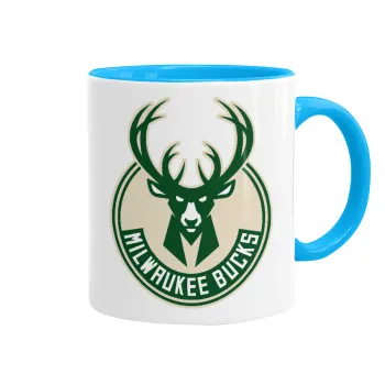 Milwaukee bucks, Κούπα χρωματιστή γαλάζια, κεραμική, 330ml