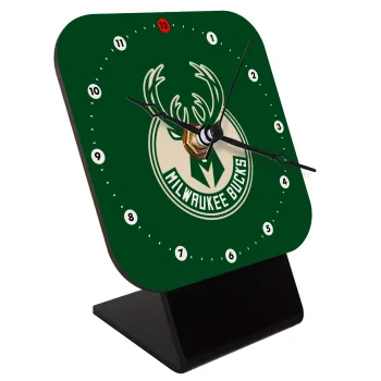 Milwaukee bucks, Επιτραπέζιο ρολόι ξύλινο με δείκτες (10cm)