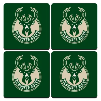 Milwaukee bucks, ΣΕΤ 4 Σουβέρ ξύλινα τετράγωνα (9cm)