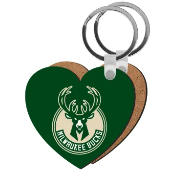 Milwaukee bucks, Μπρελόκ Ξύλινο καρδιά MDF