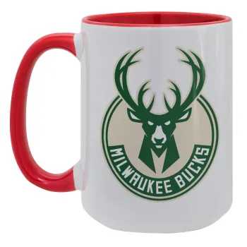 Milwaukee bucks, Κούπα Mega 15oz, κεραμική Κόκκινη, 450ml