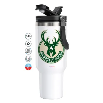 Milwaukee bucks, Mega Tumbler με καπάκι, διπλού τοιχώματος (θερμό) 1,2L