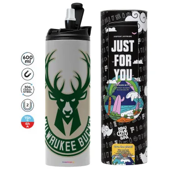 Milwaukee bucks, Tumbler stainless steel GREY 600ml