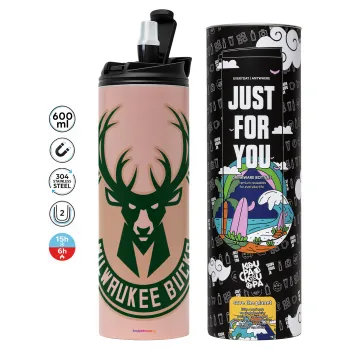 Milwaukee bucks, Tumbler stainless steel PINK 600ml