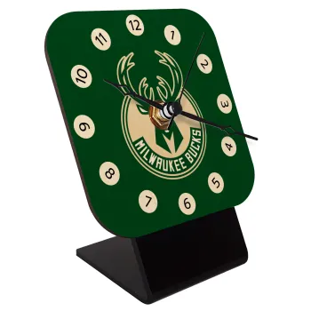 Milwaukee bucks, Επιτραπέζιο ρολόι σε φυσικό ξύλο (10cm)