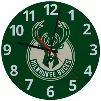 Milwaukee bucks, Ρολόι τοίχου γυάλινο (30cm)