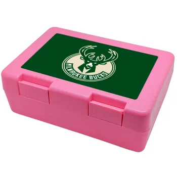 Milwaukee bucks, Παιδικό δοχείο κολατσιού ΡΟΖ 185x128x65mm (BPA free πλαστικό)