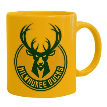 Milwaukee bucks, Ceramic coffee mug yellow, 330ml