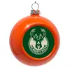 Orange Christmas tree ornament bauble 8cm