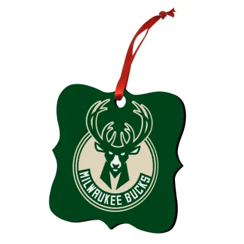 Milwaukee bucks, Christmas ornament polygon wooden 7.5cm