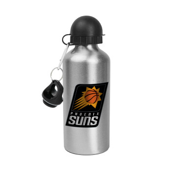Phoenix Suns, Metallic water jug, Silver, aluminum 500ml