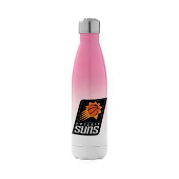 Phoenix Suns, Metal mug thermos Pink/White (Stainless steel), double wall, 500ml