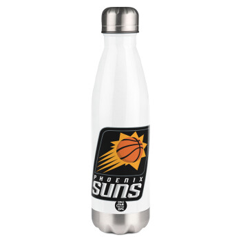 Phoenix Suns, Μεταλλικό παγούρι θερμός Λευκό (Stainless steel), διπλού τοιχώματος, 500ml