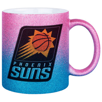 Phoenix Suns, Κούπα Χρυσή/Μπλε Glitter, κεραμική, 330ml