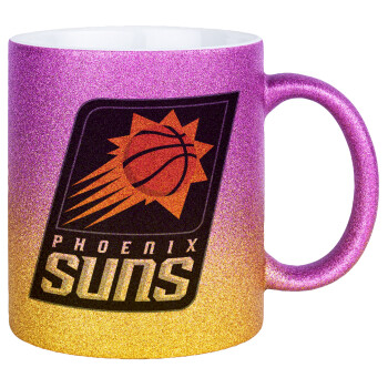 Phoenix Suns, Κούπα Χρυσή/Ροζ Glitter, κεραμική, 330ml