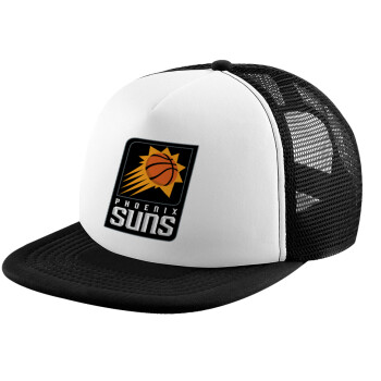 Phoenix Suns, Καπέλο Ενηλίκων Soft Trucker με Δίχτυ Black/White (POLYESTER, ΕΝΗΛΙΚΩΝ, UNISEX, ONE SIZE)