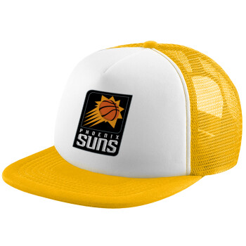 Phoenix Suns, Καπέλο παιδικό Soft Trucker με Δίχτυ ΚΙΤΡΙΝΟ/ΛΕΥΚΟ (POLYESTER, ΠΑΙΔΙΚΟ, ONE SIZE)