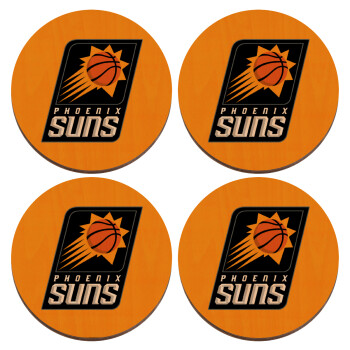 Phoenix Suns, ΣΕΤ x4 Σουβέρ ξύλινα στρογγυλά plywood (9cm)