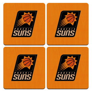 Phoenix Suns, ΣΕΤ x4 Σουβέρ ξύλινα τετράγωνα plywood (9cm)