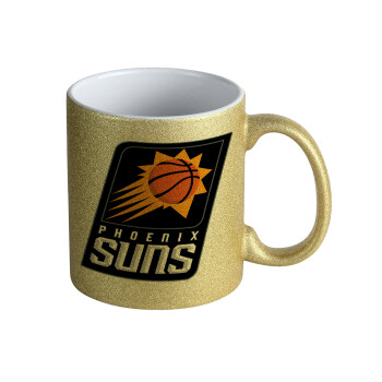 Phoenix Suns, Κούπα Χρυσή Glitter που γυαλίζει, κεραμική, 330ml