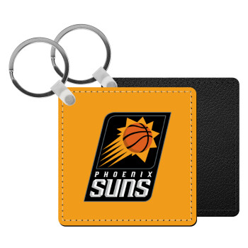 Phoenix Suns, Μπρελόκ Δερματίνη, τετράγωνο ΜΑΥΡΟ (5x5cm)