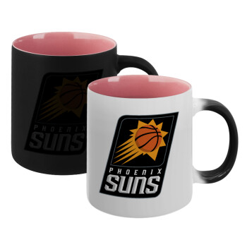 Phoenix Suns, Κούπα Μαγική εσωτερικό ΡΟΖ, κεραμική 330ml που αλλάζει χρώμα με το ζεστό ρόφημα (1 τεμάχιο)
