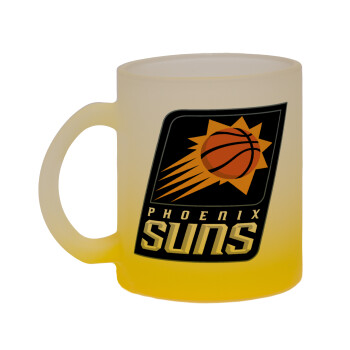 Phoenix Suns, Κούπα γυάλινη δίχρωμη με βάση το κίτρινο ματ, 330ml