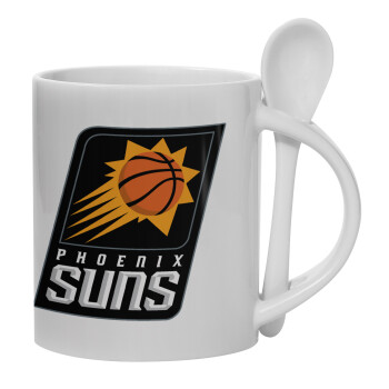 Phoenix Suns, Ceramic coffee mug with Spoon, 330ml (1pcs)