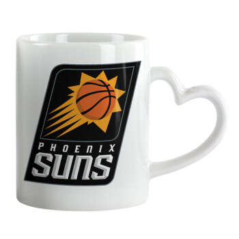 Phoenix Suns, Mug heart handle, ceramic, 330ml
