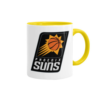 Phoenix Suns, Κούπα χρωματιστή κίτρινη, κεραμική, 330ml