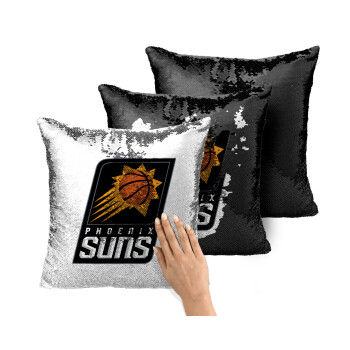 Phoenix Suns, Μαξιλάρι καναπέ Μαγικό Μαύρο με πούλιες 40x40cm περιέχεται το γέμισμα