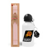 Easter Set, metallic aluminum bottle (500ml) & aromatic flat Easter candle (30cm) (PINK)