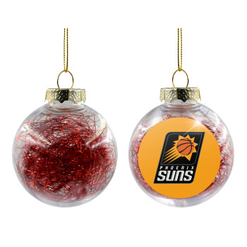 Phoenix Suns, Χριστουγεννιάτικη μπάλα δένδρου διάφανη με κόκκινο γέμισμα 8cm