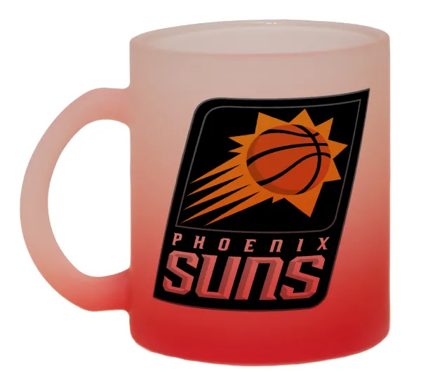 Phoenix Suns — Κούπα γυάλινη δίχρωμη με βάση το κόκκινο ματ, 330ml