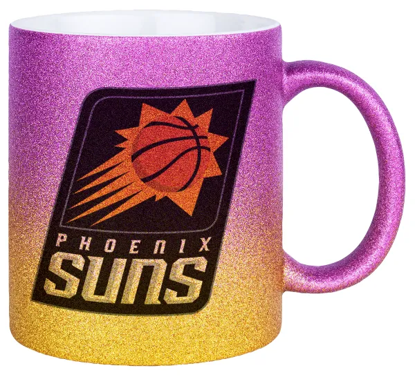 Phoenix Suns — Gold/pink glitter mug, ceramic, 330ml