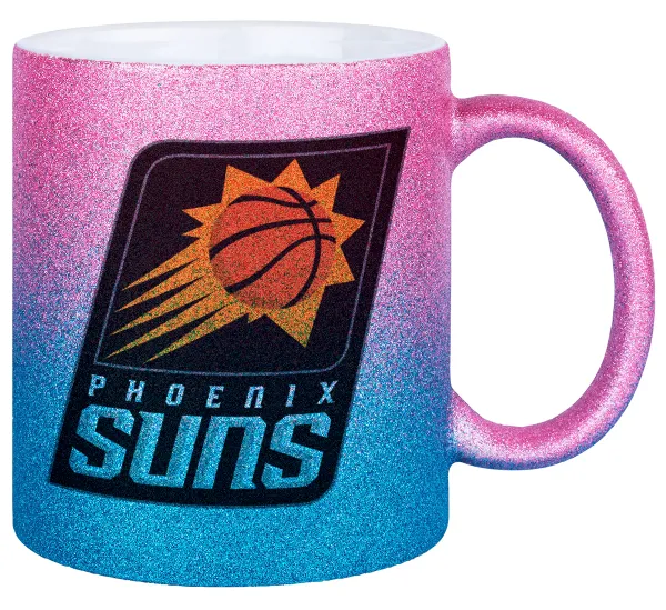 Phoenix Suns — Gold/blue glitter mug, ceramic, 330ml