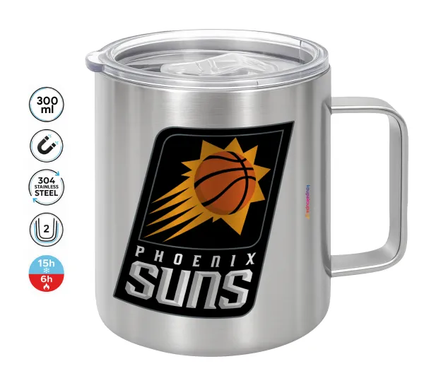 Phoenix Suns — Double-walled stainless steel mug 300ml with temperature-retaining lid