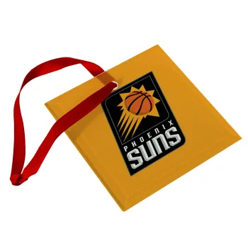 Phoenix Suns, Christmas ornament, glass square ornament 9x9cm