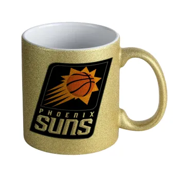 Phoenix Suns, Κούπα Χρυσή Glitter που γυαλίζει, κεραμική, 330ml