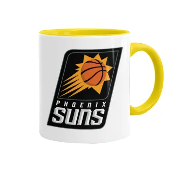 Phoenix Suns, Κούπα χρωματιστή κίτρινη, κεραμική, 330ml