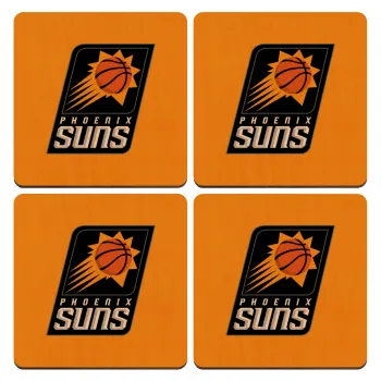 Phoenix Suns, ΣΕΤ x4 Σουβέρ ξύλινα τετράγωνα plywood (9cm)
