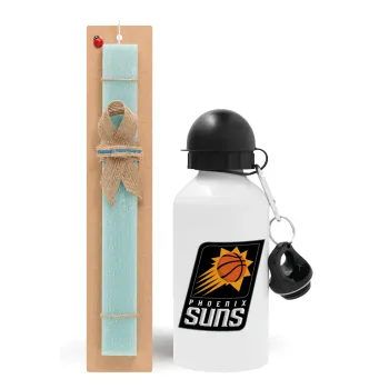 Phoenix Suns, Πασχαλινή Λαμπάδα με παγούρι μεταλλικό αλουμινίου (500ml) & λαμπάδα αρωματική πλακέ (30cm) (ΤΙΡΚΟΥΑΖ)