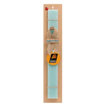 Phoenix Suns, Πασχαλινή Λαμπάδα με ξύλινο μπρελόκ & κερί αρωματικό πλακέ (30cm) (ΤΙΡΚΟΥΑΖ)